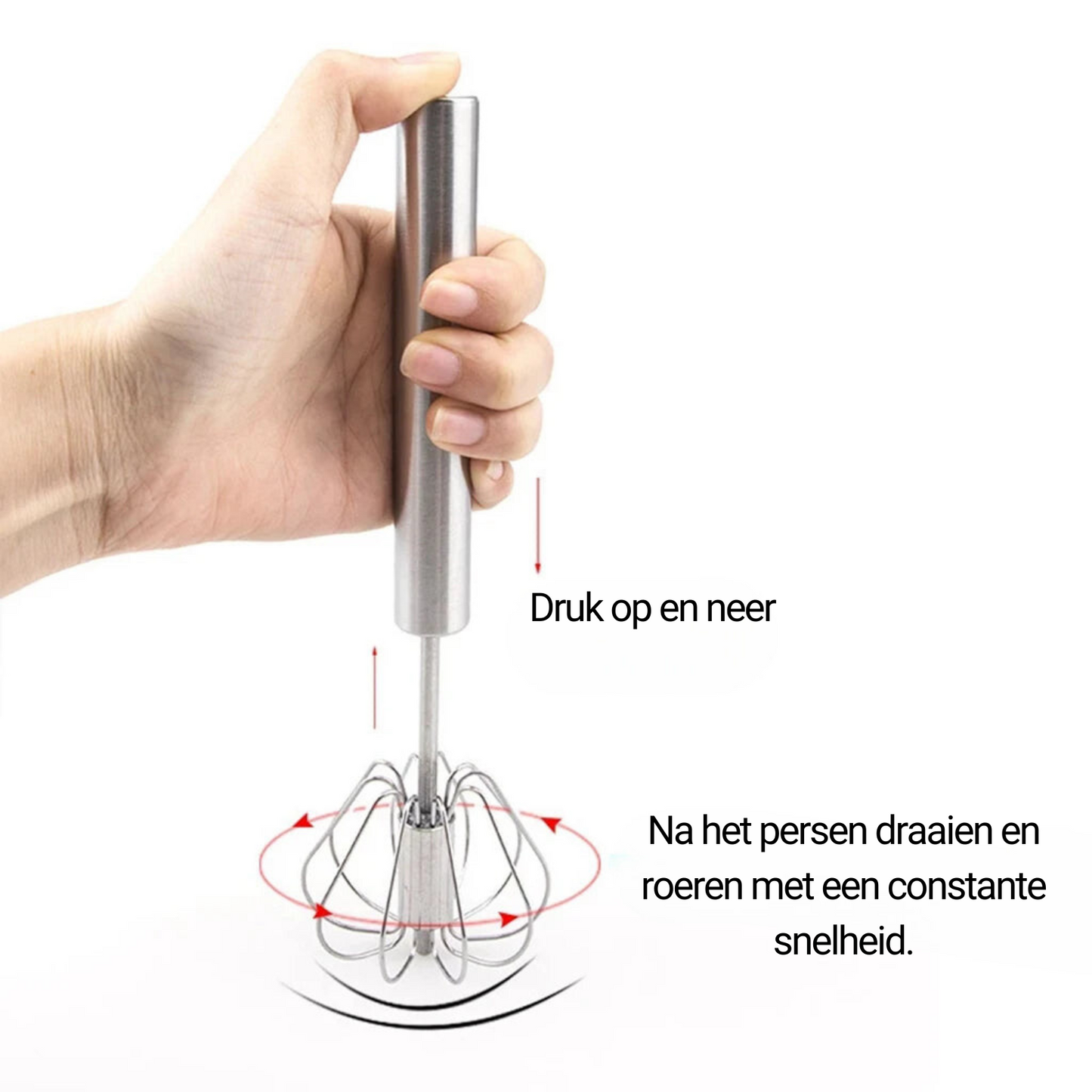 RVS Handmixer Met Zelfdraaiende Klopper